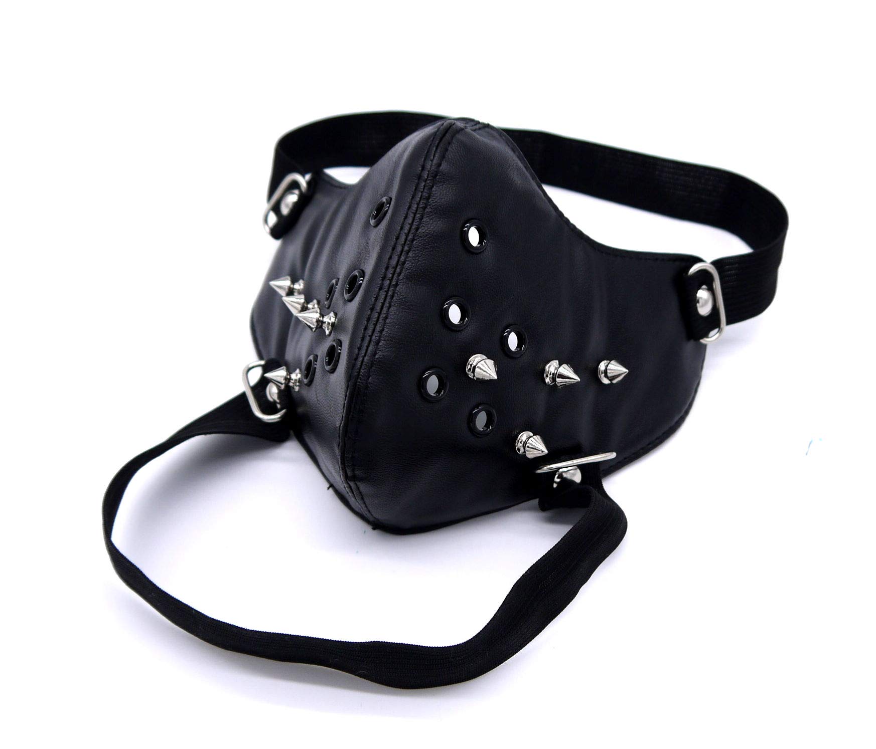 

Half Face Mask Studded Venetian Mask Airsoft Mask Mask Airsoft Cosplay Studded Leather [Shojikiya] (Black) чорний