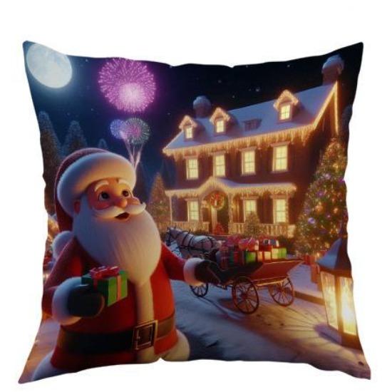 New Style Pillow Cover Christmas Print Sofa Decoration Cushion Cover Living Room Bedroom Pillow Cover Holiday Gift