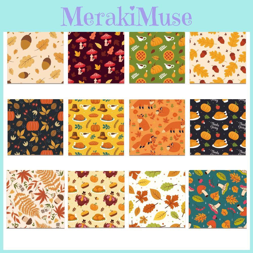 Thanksgiving Tree Themed Leaf Pumpkin Pattern Party Gift Decor Paper Packaging