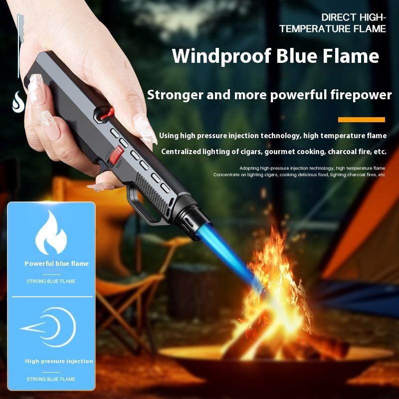 Butangasslighter Oppblåsbar lighter Vindtett fakkellighter, Bærbar kjøkkenlighter, Utendørs campinggrill lite verktøy