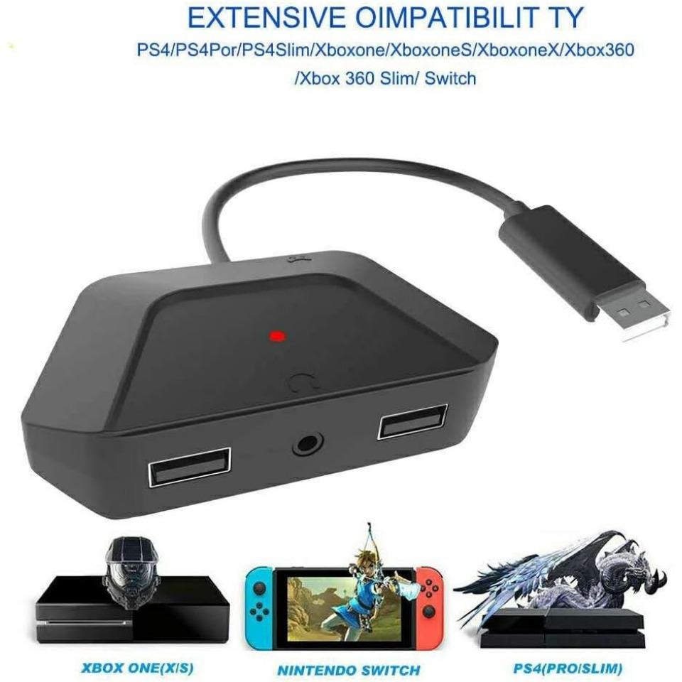 Adaptér klávesnice a myši s 3,5 mm audio jackem pro Nintendo Switch, Xbox One, PS4, PS3. Ideální pro hry jako FPS, TPS, RPG a RTS atd.