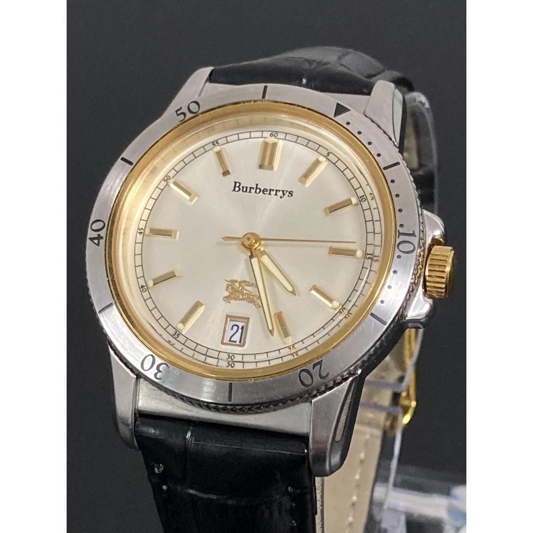 Used [E330] Good condition, battery replaced Burberry watch combination horse logo men s operation