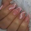 24 Pieces of European and American Hot-selling Nail Art Pink and Sweet Girl Lines French Glitter Medium and Long Wearing Nail