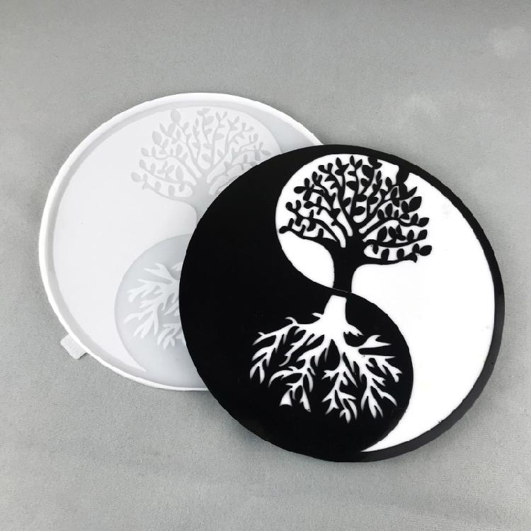 Tree-of-Life and Moon Wall Art Silicone Molds Epoxy Resin Casting Molds for DIY