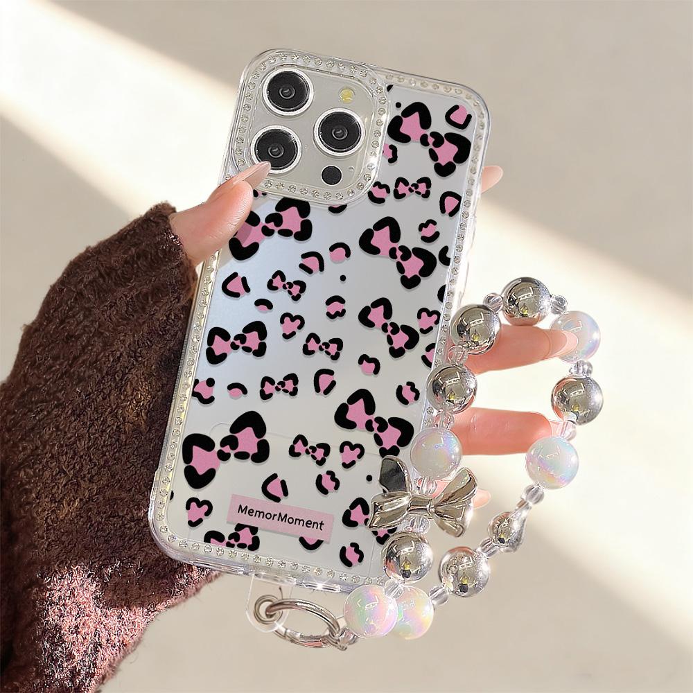 Bracelet Chain Phone Case For iPhone 17 16 15 13 14 for 17Air 17 12 14 16 Pro 17 14 16 Pro Max Sparking Diamond Cute Pattern Hard Cover With Lanyard