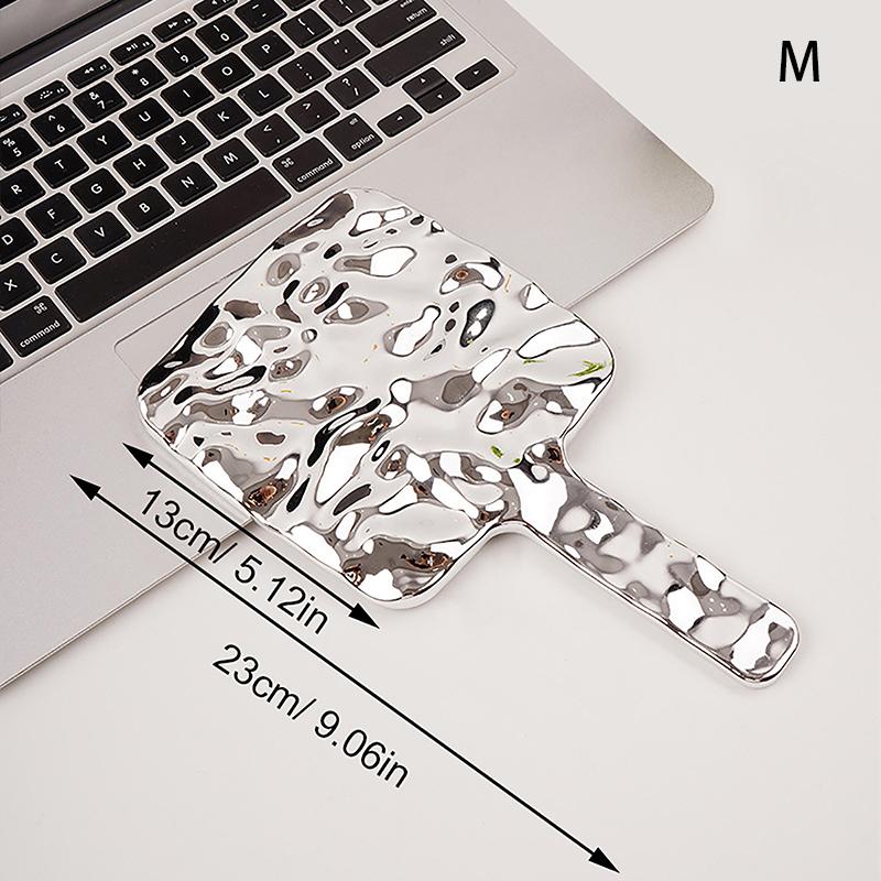 

Жидкое квадратное зеркало, ручное настольное косметическое зеркало для макияжа, дорожное металлическое портативное зеркало для сумочки M серебряный