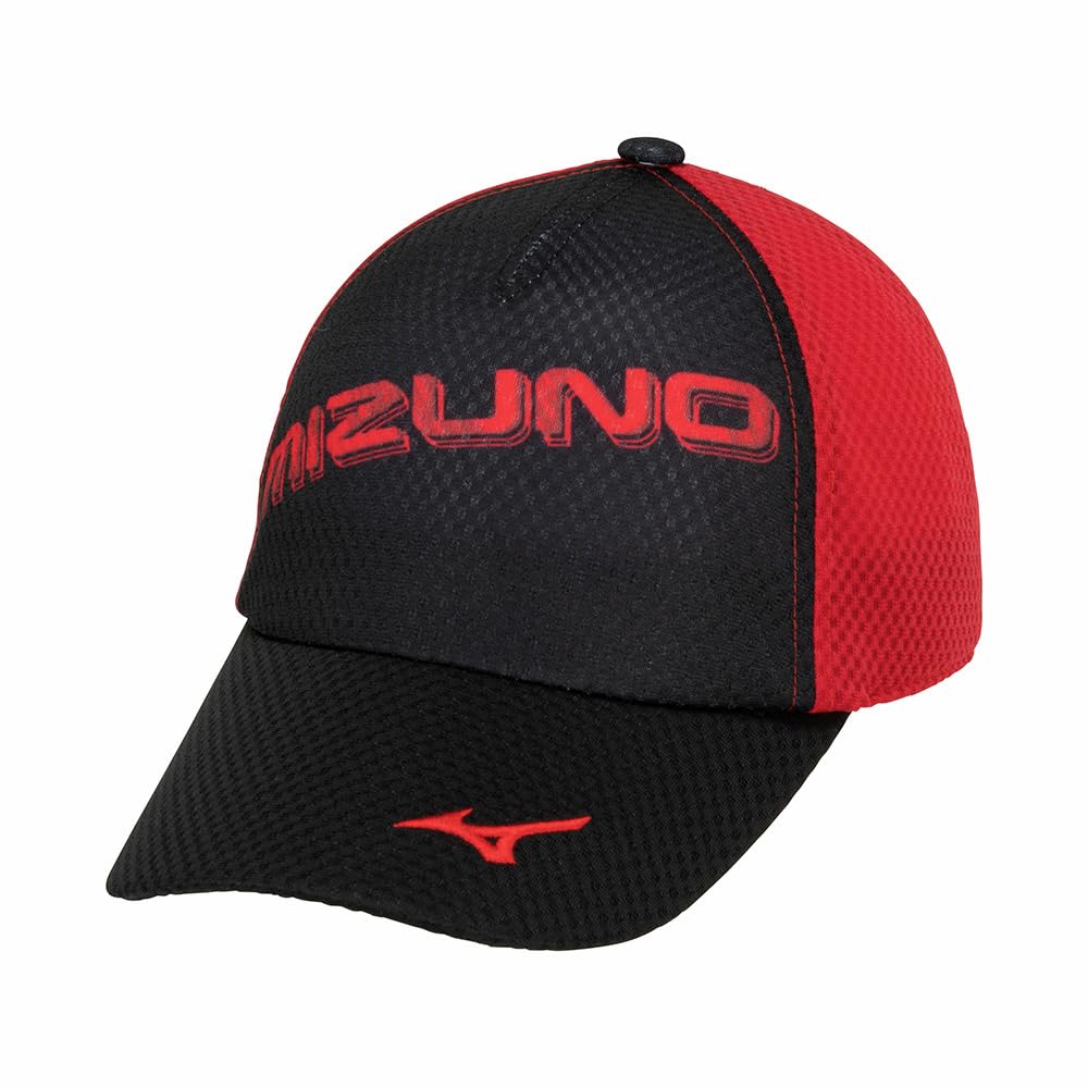 Mizuno Junior Cool Hold Wet and Cool Sports Hat for Summer Heat Junior Free Size Cap, Protection, Unisex, 32JWB403, White/Chinese Red,