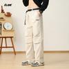 CLOR American-Style Cargo Pants for Men, Spring And Summer Trendy Straight-Leg Trousers, Loose-Fitting Casual Pants, CL11 Khaki S