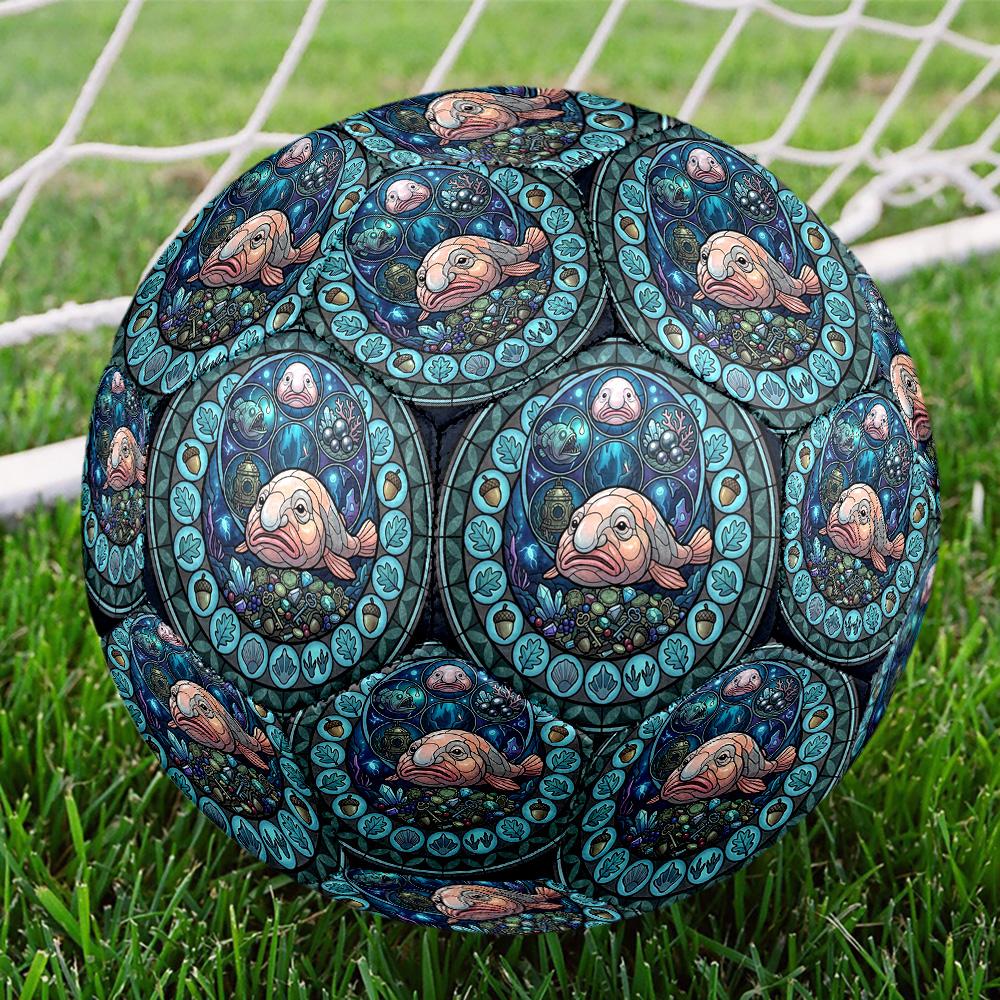 Underwater Treasures Round Football Size 5 Adult Ball Suitable for Training Matches and Outdoor Team.