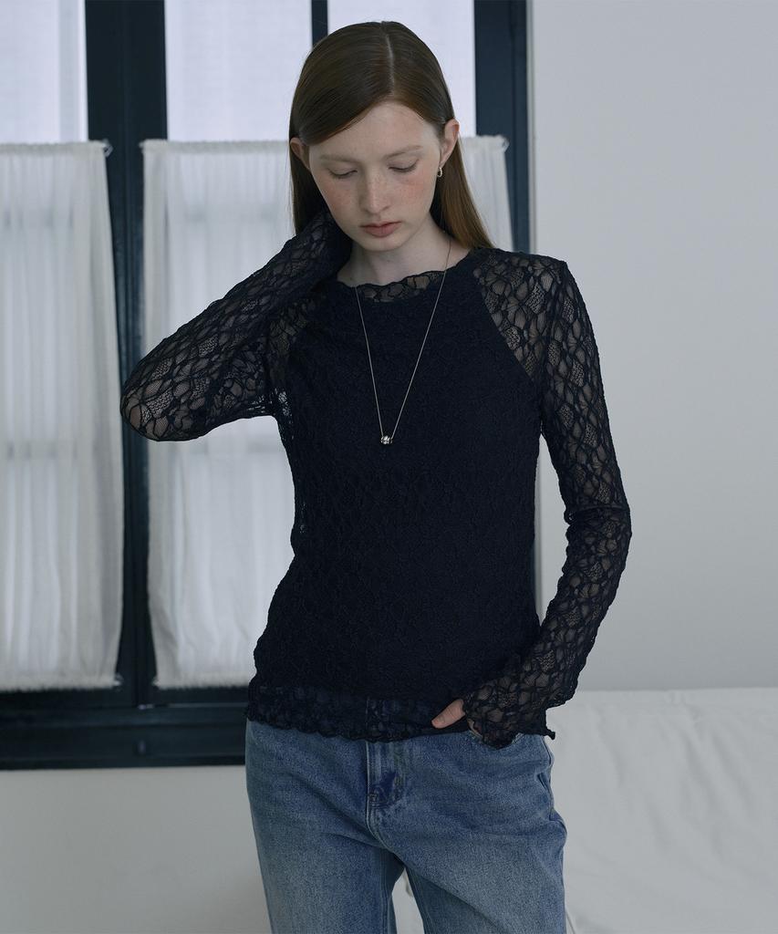JUCYJUDY Lace Long Sleeve T-Shirt J1Ts020E