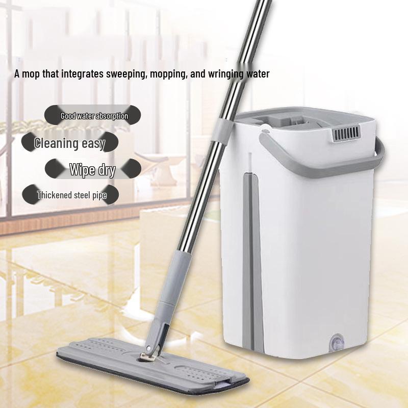 

Набор швабры с плоской насадкой без рук: Влажная и сухая уборка дома с ведром