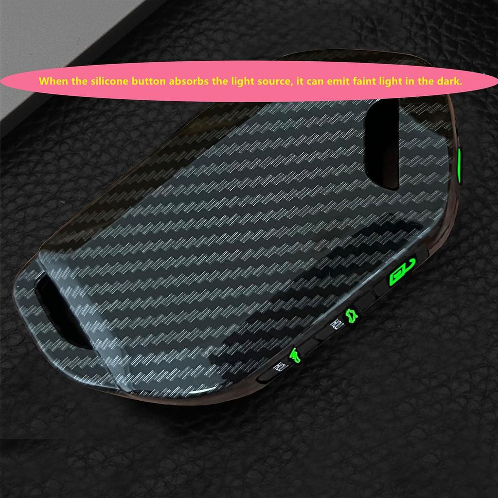 Car ABS Plastic Key Fob Cover Silicone Button Key Shell Fit for Kia Key Protective Cover Fit for 2023 2024 2025 Kia Telluride Sorento (Black)