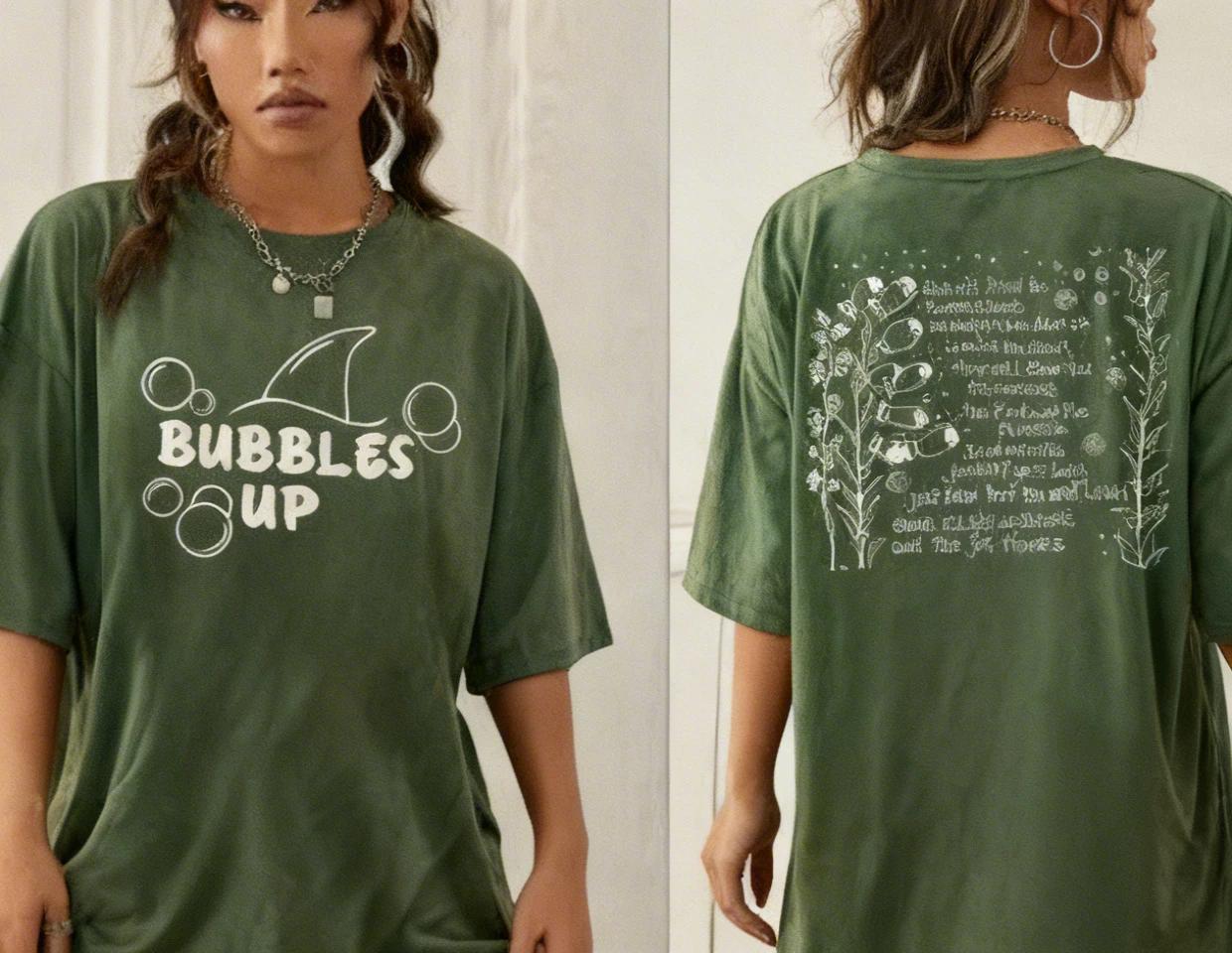 Jimmy Buffett Bubbles Up remember Buffett Green Double Sided T Shirt NWT! M
