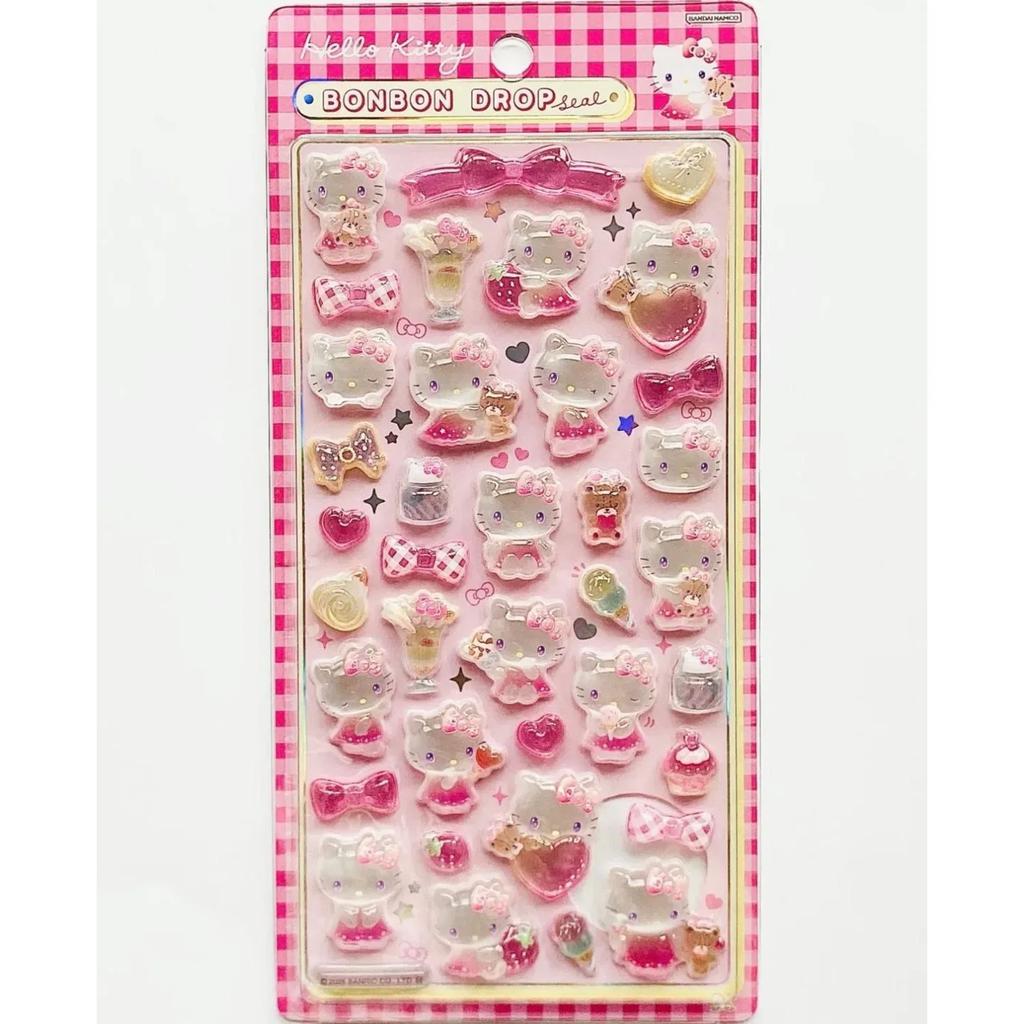 Cute Anime Hellokitty Kuromi Cinnamoroll 3D Sanrio Stickers Transparent Jelly Crystal Decorative Sticker Phone Case DIY Kids Toy