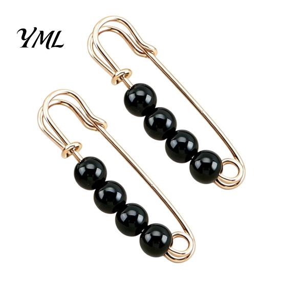 Neckline Fixation Clip 2Pcs Faux Pearl Waist Tightener for Pants, Reusable Cincher Pin Invisible Button Loose Jeans, No Sewing Waistband Skirts Jeans