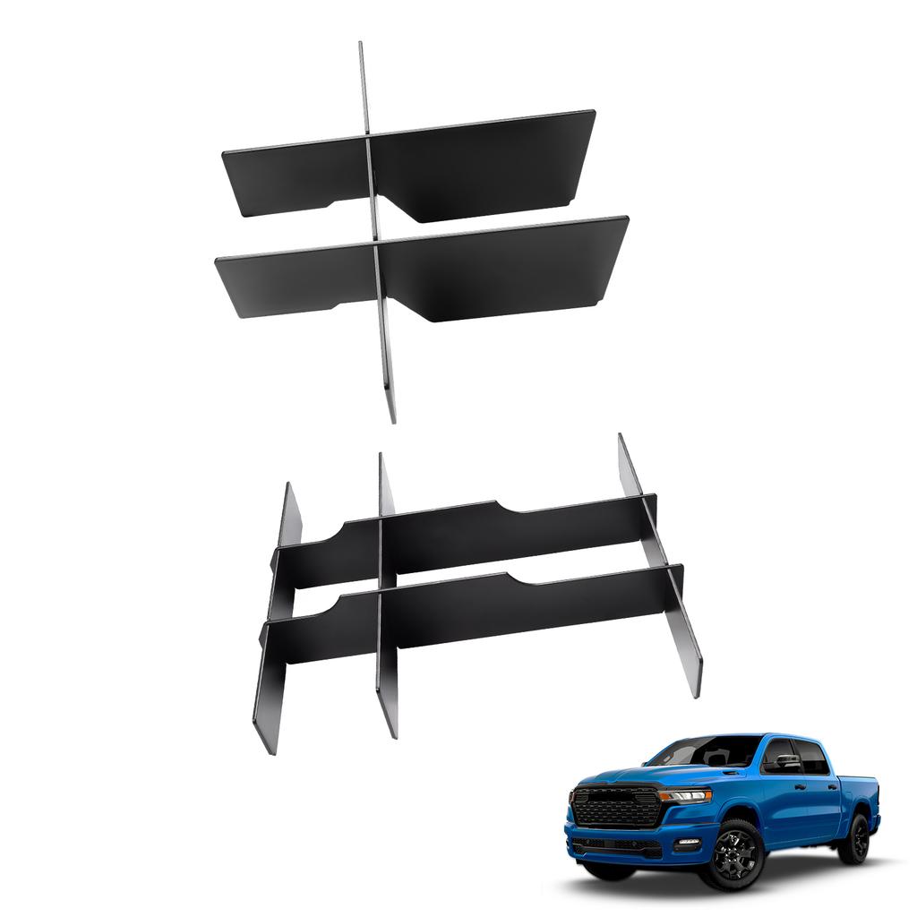 BBQ1 for Dodge Ram 1500 2500 3500 2019-2025 Center Armrest Lower layer Storage Box Partition Tray Organizer Car Interior Accessories