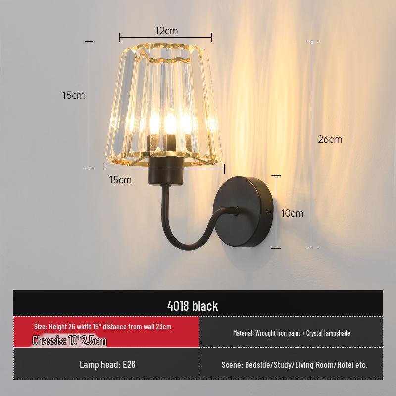 

2025 Роскошный хрустальный настенный светильник для спальни, виллы, коридора или прихожей No Bulb