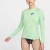 Nike Swim Outdoor Brand Logo Print Casual Sports Zip Long Sleeve UV Protection Sun Protection Women Tops Steam-Green FZ6336-376