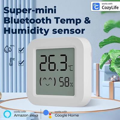 Household Thermo-hygrometer LCD Digital Display Temperature Humidity Smiley Face Model Thermometer Digital Display Work with APP