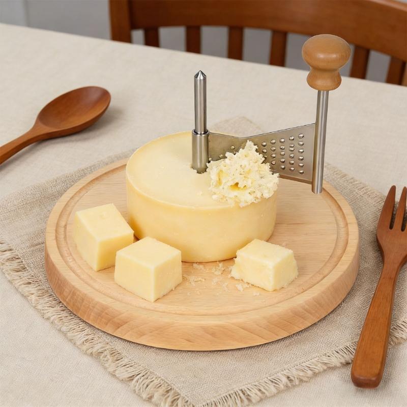 Cheese Cutting Device Having Secure Base And Protective Cover For Creating Attractive Decorative Cheese Designs