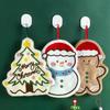 Christmas Hand Towel Cartoon Gingerbread Man Snowman Socks Christmas Tree Gift Box Coral Fleece Towel Cleaning Cloth Rag