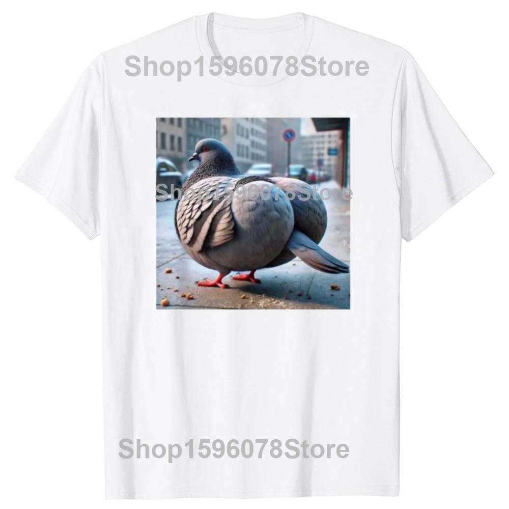 Brainrot Pigeon Funny Bird TShirt T Shirt Fashionable Loose Style Cotton Men Tops Shirt Customized Meme Pigeon Short Sleeve S