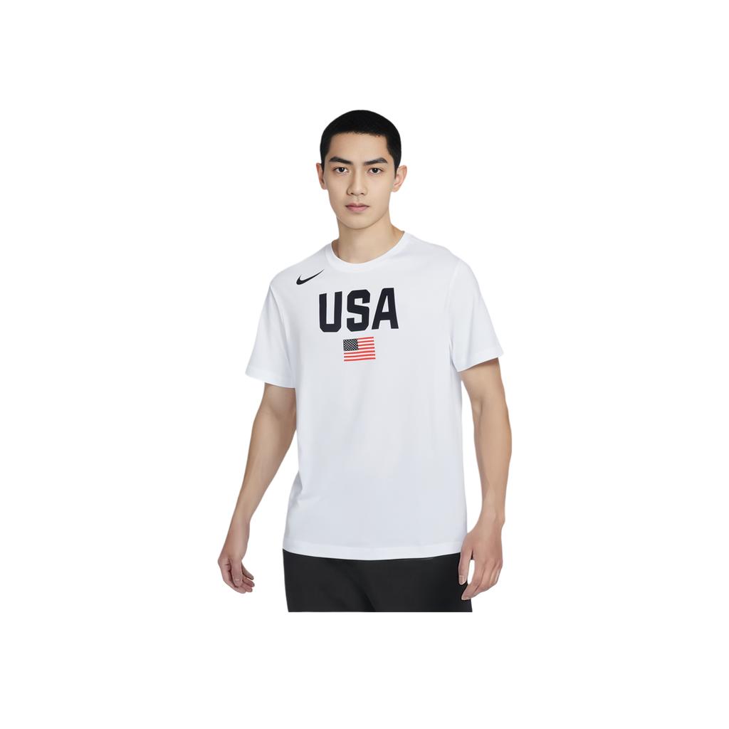 Nike Team USA Basketball Training T-Shirt With Sport Print And Quick-Dry Technology Men Tops White AV4352-100