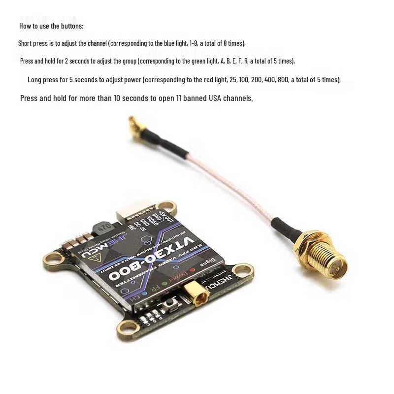 JHEMCU VTX30-800 FPV 5.8G 800mW Video Transmitter