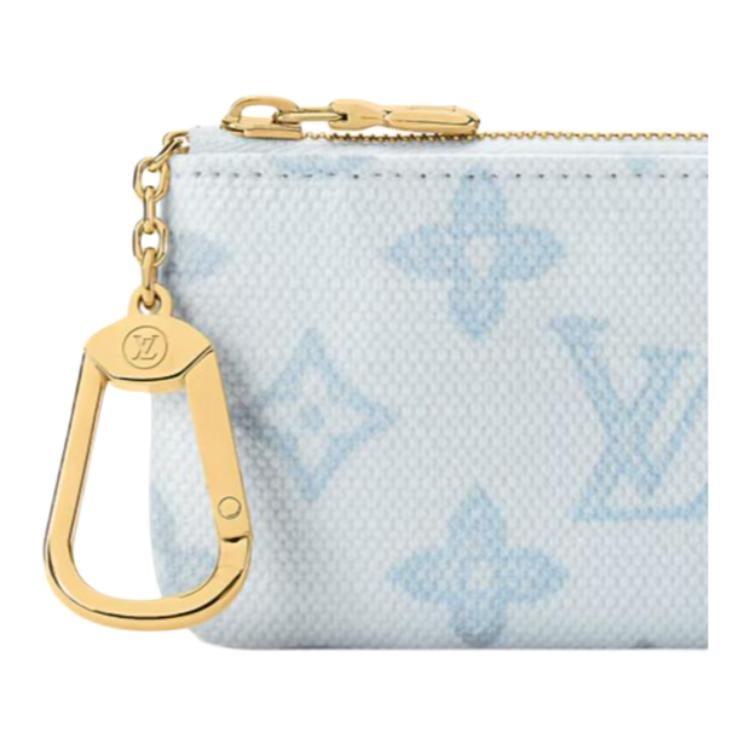 Louis Vuitton Coated Canvas Coin Purse Key Pouch Small Women's Blue M27674