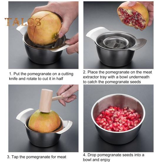 Pomegranate Peeler with Bowl Durable Pomegranate Deseeder Easy Removal Tool Non-Slip Base Kitchen Gadget for Pomegranates