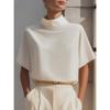 GMXIA Women's Fashion Stand-up Collar Short Sleeve Summer Spring Casual Blouses & Shirts