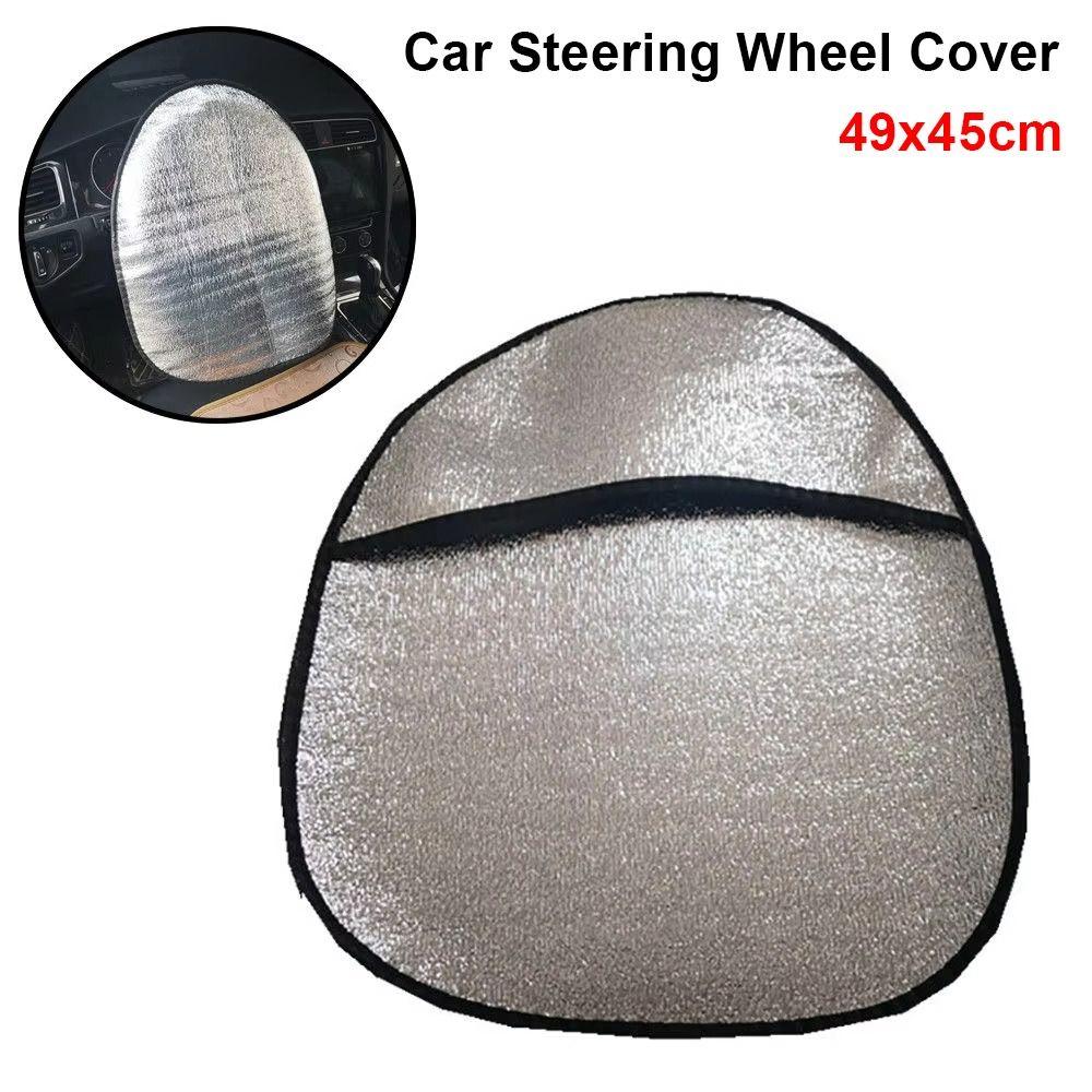 1Pcs Sun Protection Sun Shade Silver Anti-UV Sunscreen New Steering Wheel Cover  Car Supplies