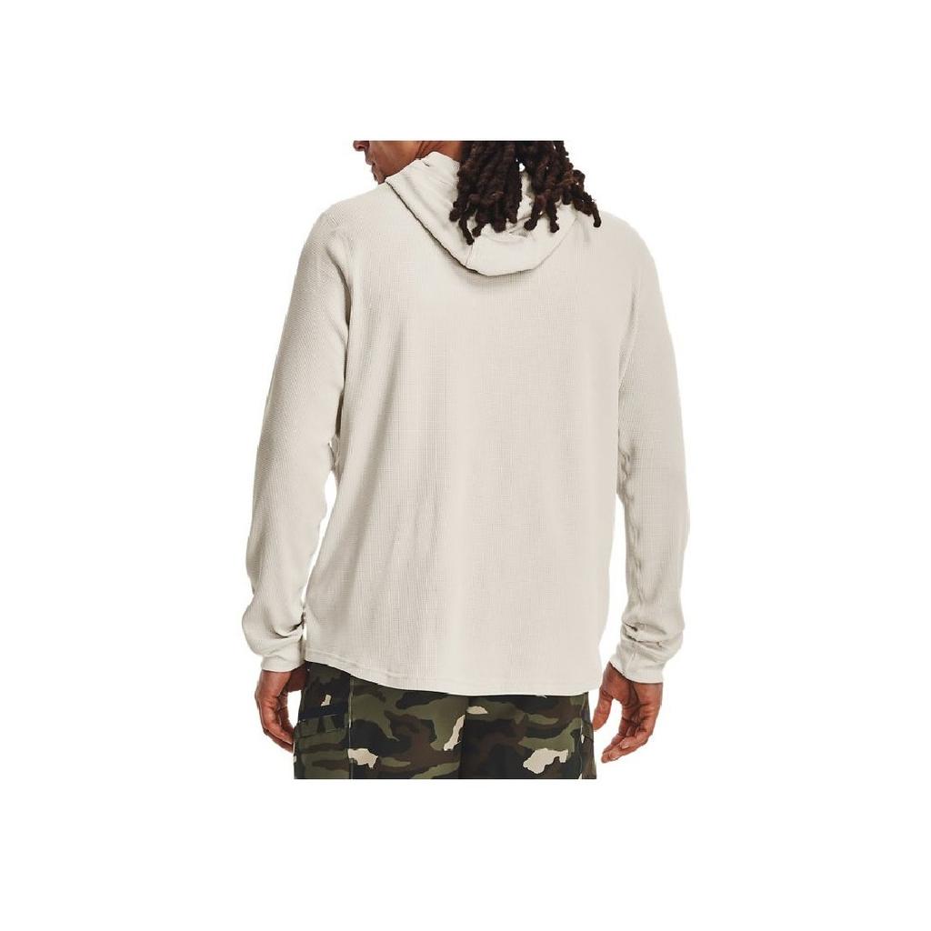 Under Armour Solid Color Casual Waffle Hoodie Long Sleeve Sweatshirt Men Tops White 1302362-110