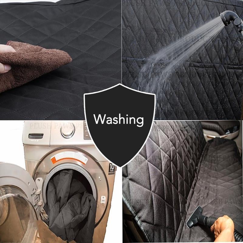 Full Coverage Rear Seat Dog Cover with Durability Fabric and Quilted Padding for Cleaner Car Travel, Hair Control, and Comfortable Resting Space