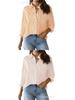 Herbst Streifenmuster Strickjacke Top - Damen Lässiges Langarm Modehemd