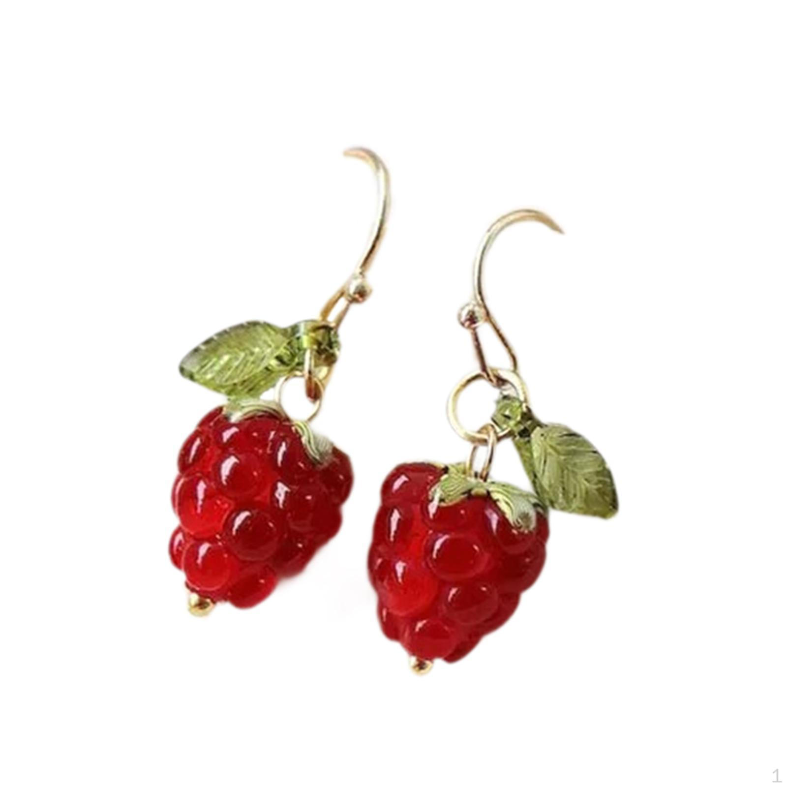 

Малиновые серьги Элегантные летние для женщин Юбилей День рождения Праздничные Short Drop