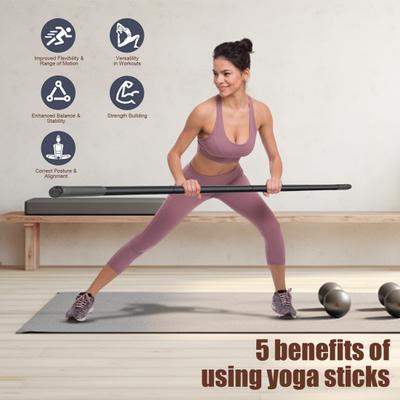 Yoga-Stick, verstellbar, Edelstahl-Stretching-Stangen mit Schaumstoffgriffen, Yoga-Haltungskorrektur, Übungsstange für Mobilität, Flexibilität, Gleichgewicht
