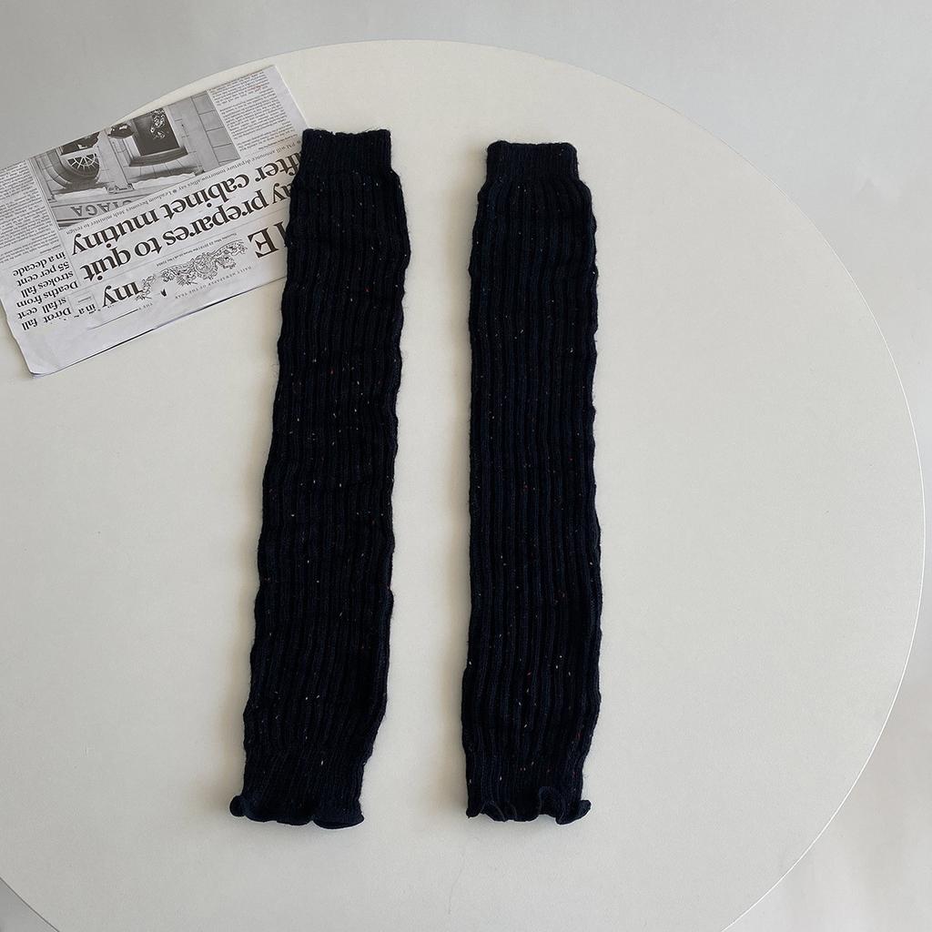Wool Cashmere Women Leg Warmers Autumn Winter Warm Knitted Foot Cover Knee Socks Lolita Girls Solid Color Leg Warmer Stockings