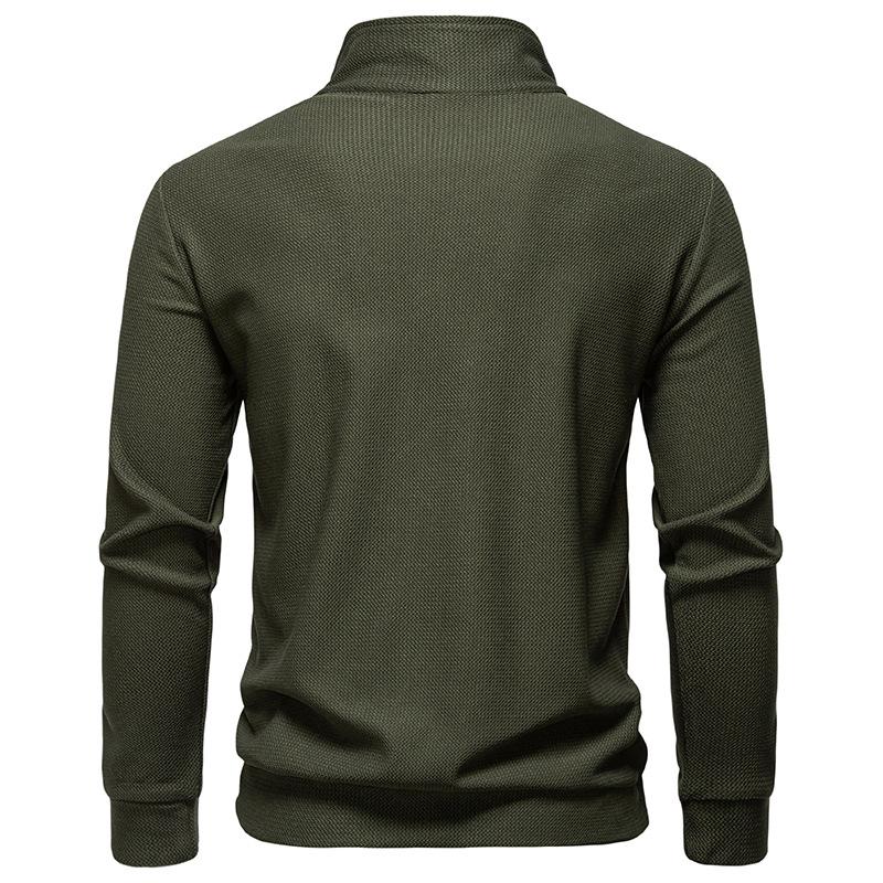 Men's Turtleneck Henley Shirt Long Sleeve Casual Top for Men Autumn Winter Warm Textured Pullover with Pocket Multi-Color Fashion Male Blouse