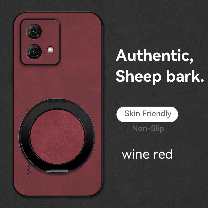 

EUCAGR Luxury Sheepskin PU Leather Phone Case for Motorola Moto G84 G54 G22 G24 G14 Stand Matte Soft TPU Shockproof Back Cover Motorola Moto G84 червоний