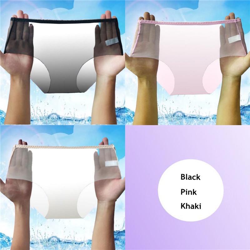 

3pcs Mid Rise Waist Girls Seamless Underwear Breathable Sexy Clear Panties Ladies Perspective Crotch Briefs High Quality Practical Daily Use L&3pcs