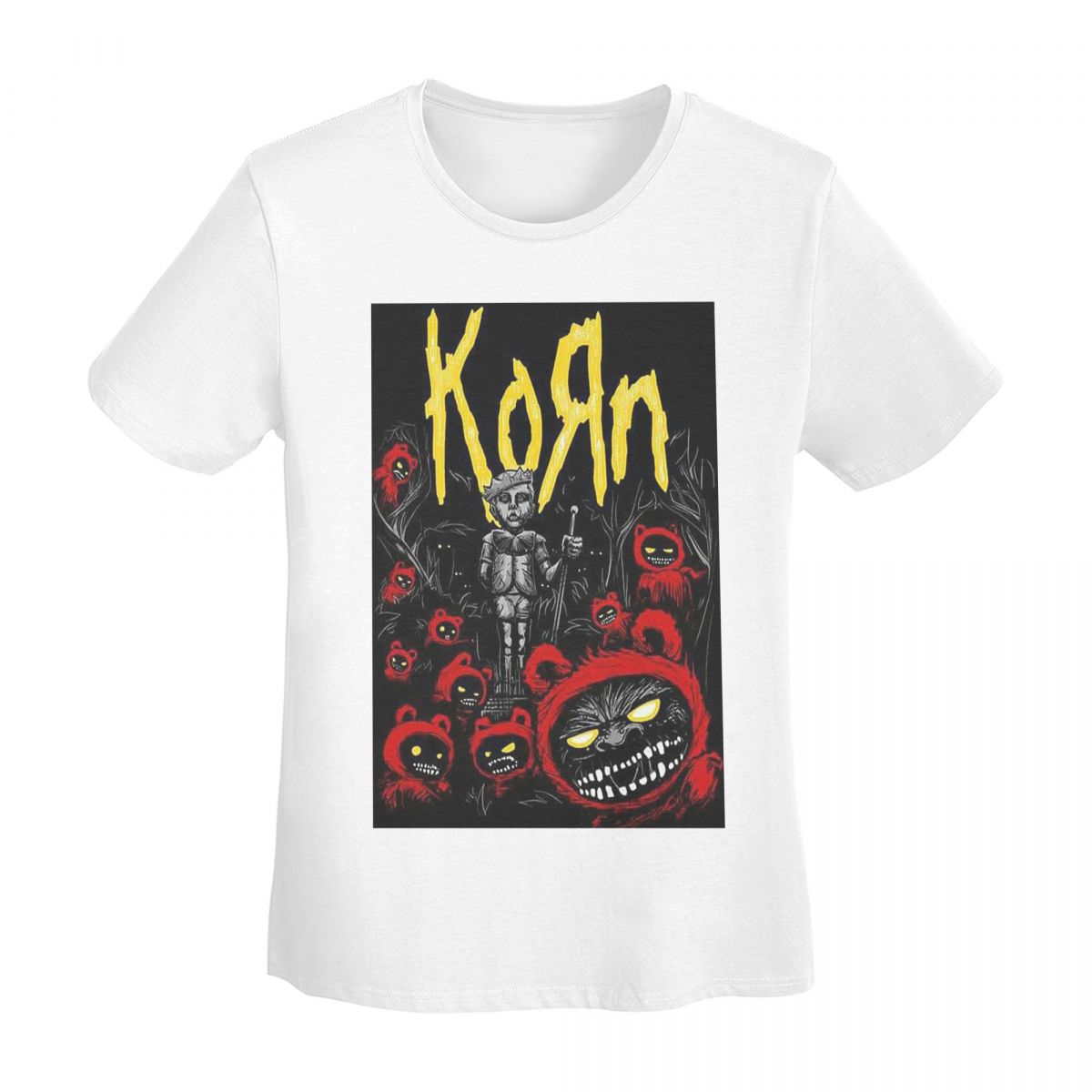 

Korn Rock Band Logo TShirt Women Short Sleeve T Shirts ONeck Clothes Cotton Summer Tees Streetwear S