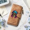 Colorful Skull Pattern Wallet Fashion Portable Multi Card Slot Zipper Purse
