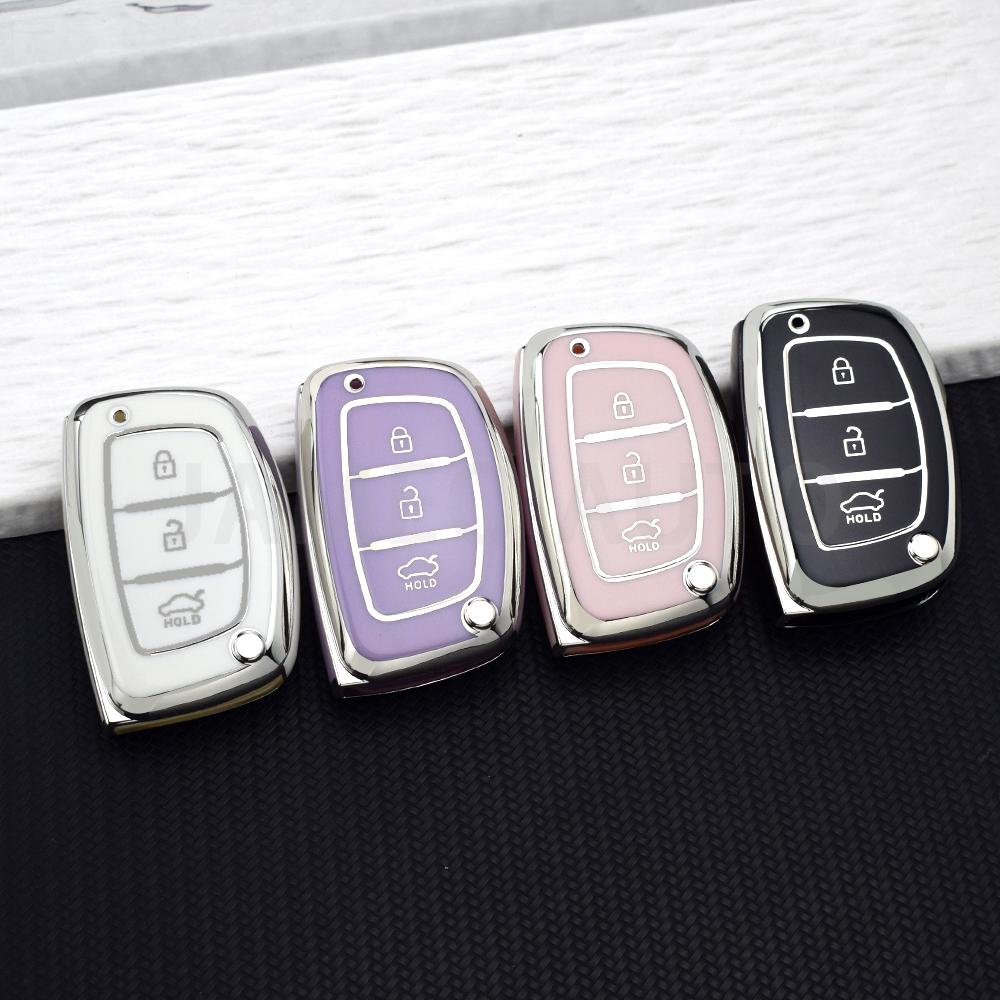 3 Button TPU Car Smart Key Case Cover Fob for Hyundai Elantra Sonata Tucson Creta Santa Fe Ix35 I30 Ix45 I20 I10 Accent Keychain