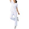 Nursery Multi-Jacket, Non-See-Through, Stretch Scrub, Medical/Nursing Coat, Women's, Size 4L, Lavender x White, 281607A