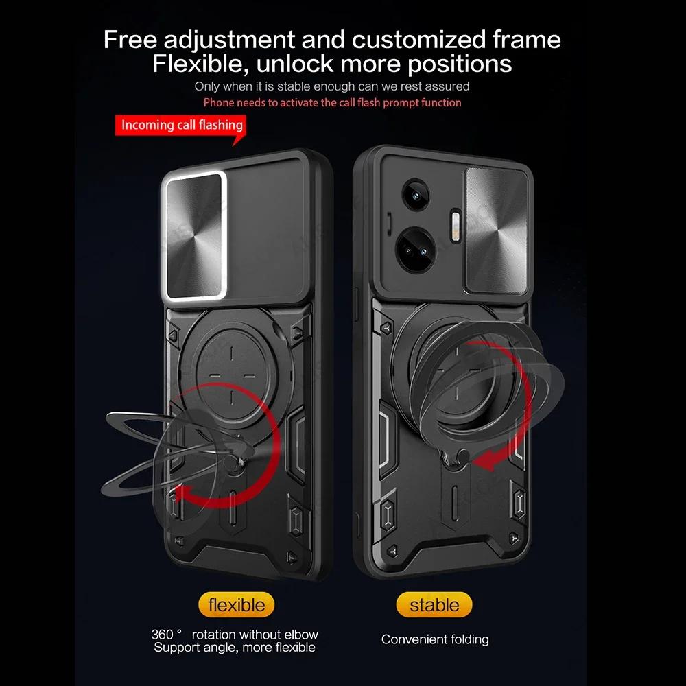 Funda for Realme GT Neo 5 Case Slide Camera Lens Magnetic Stand Protection Cover for OPPO Realme GT Neo 5 Capa
