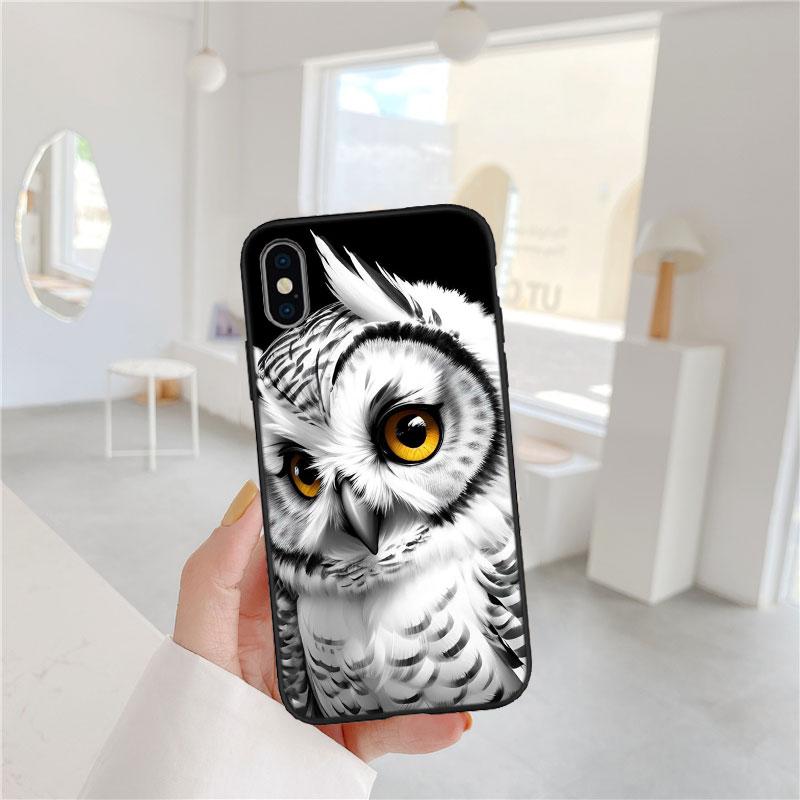 LO20 Cartoon Art Owl Soft Shell Phone Case for Redmi Note 13 14 Pro+ Plus A3 A3X 13X 13C 13R 14S 14C 14R