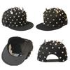 Queen-b Spiky Cap, Unique Punk, Street Style, Cool, Stylish Studs, Visual Kei, Hip Hop, Rock (Black x Gold)
