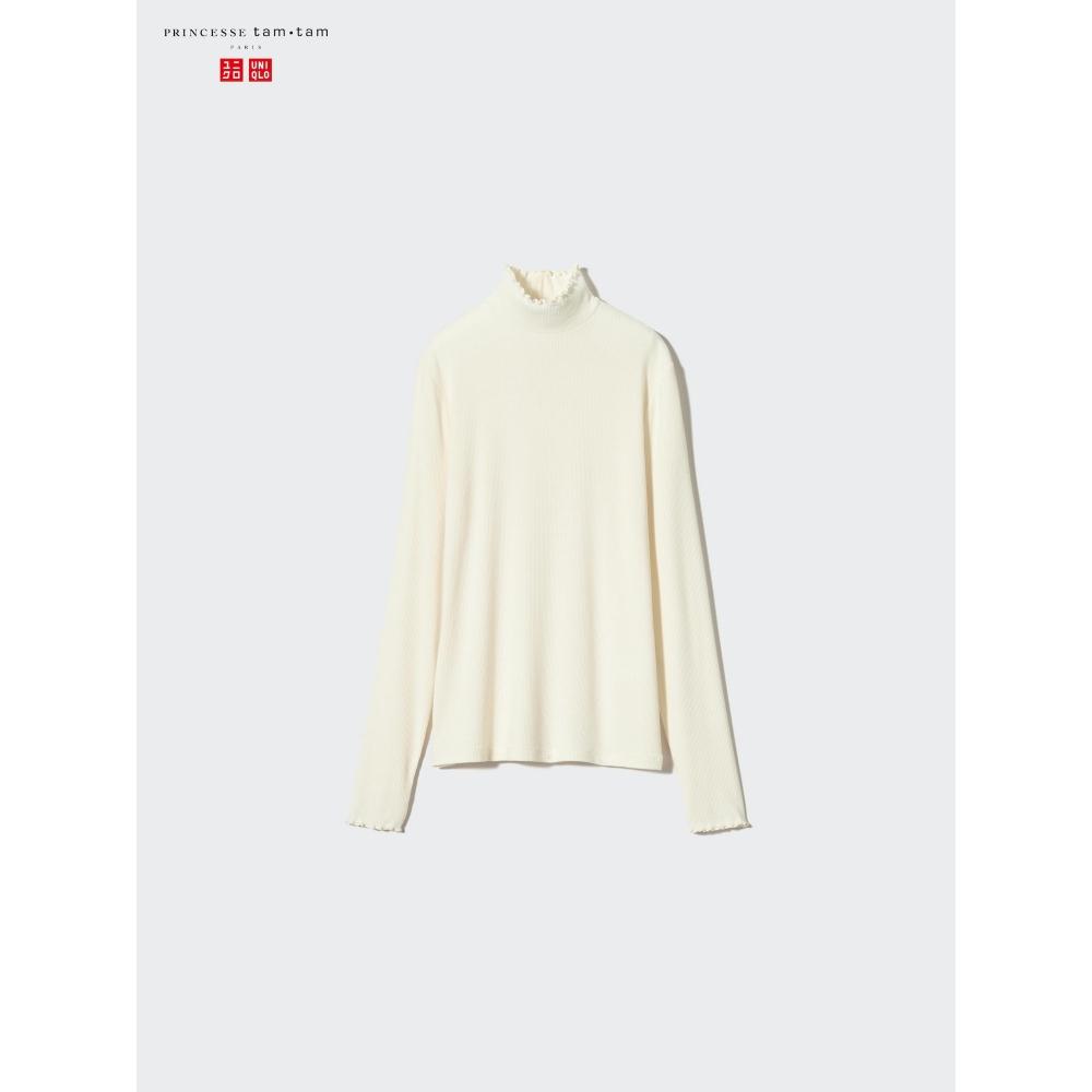 Uniqlo ExTra Warm HeaTTech Cashmere Blend Ribbed Mock Neck T shirT