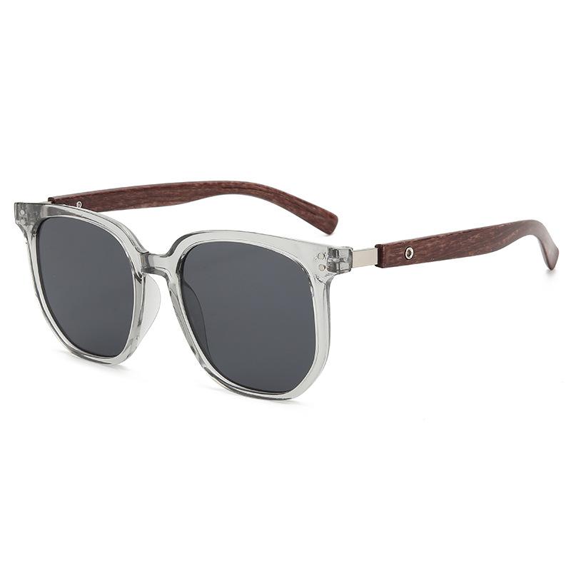 Ochelari de soare pentru bărbați și femei de înaltă calitate de vară cu brațe cu aspect de lemn, nituri orez, ochelari de soare, rame pătrate, ochelari pentru față rotundă, ochelari de soare